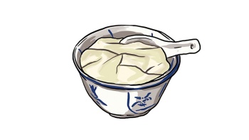비단처럼 부드러운 <i>tau (타우 후아이)</i> 한 그릇.