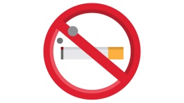흡연을 금지하는 빨간 표지판 일러스트
