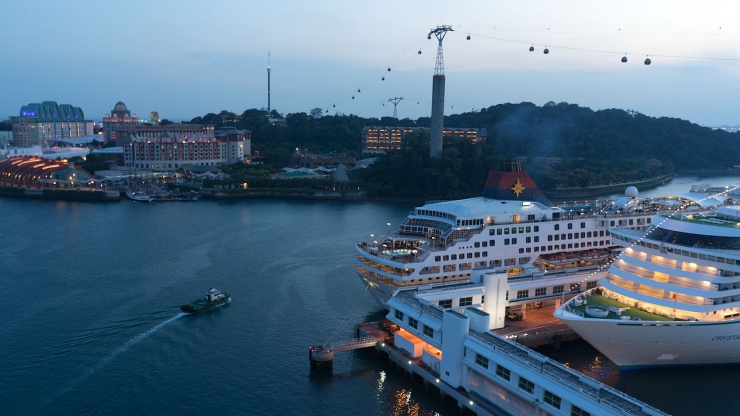 Singapore Cruise Centre’s International Terminal, across from Sentosa Island