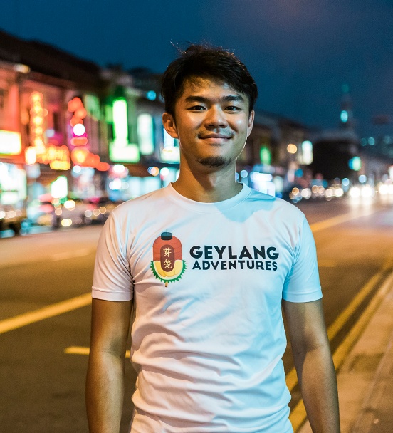 Cai Yinzhou, a tour guide of Geylang Adventures along Geylang Road
