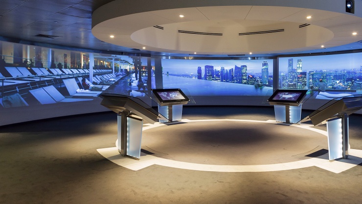 Inside the Singapore Gallery area showcasing various interactive exhibits