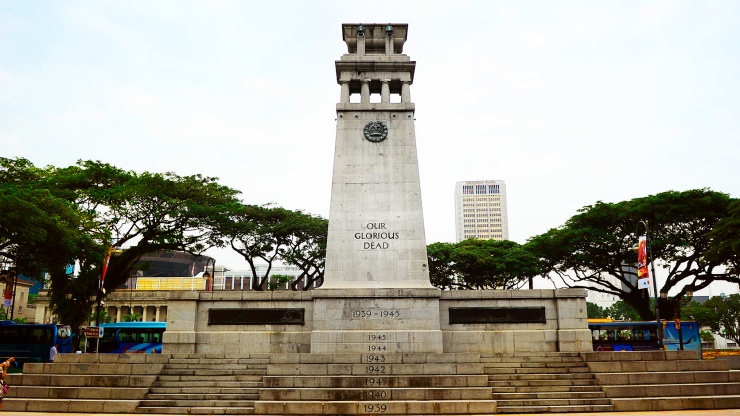 Wide shot of The Cenotaph structure monument