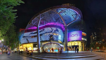 Façade of Ion Orchard at night