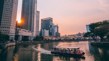 Sunset shot of the Singapore River