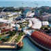 An aerial view of Resorts World Sentosa in the day