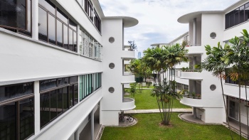 SIT flats in Tiong Bahru, a creative enclave with bars and cafes.