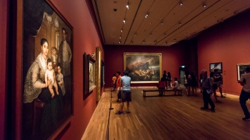 Visitors viewing artwork at the National Gallery Singapore