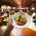 Plate of chicken rice in a hawker centre 