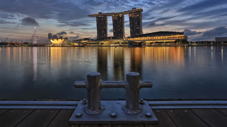 ภาพมุมสูงของ Clarke Quay สิงคโปร์