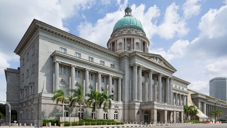 ด้านหน้าของ National Gallery Singapore