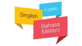 Illustration of speech bubbles indicating Singlish and other languages