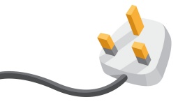 Illustration of a three-pin power plug