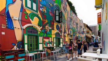 Tranh tường dọc theo đường Haji Lane tại Singapore