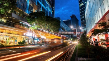 Hình ảnh của các trung tâm mua sắm tại đường Orchard Road.